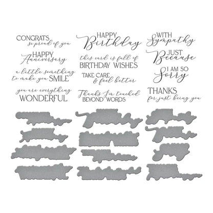 Vous êtes l'ensemble de plaques et de matrices Everything Sentiments de la collection Pressed Posies