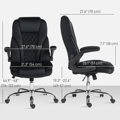 Chaise de bureau exécutive en tissu Hayden avec accoudoirs relevables - Noir