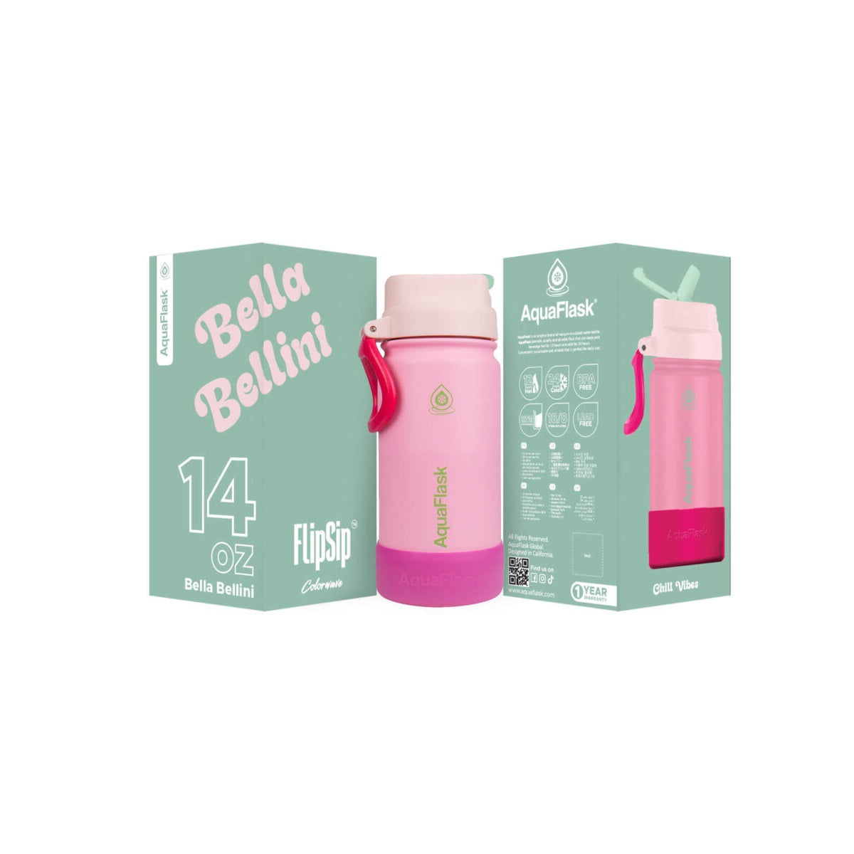 Bouteilles d'eau AquaFlask Kids FlipSip 414 ml (14 oz)