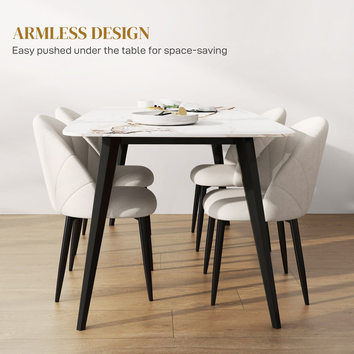 Skylar Modern Dining Chairs Set of 4-Cream White