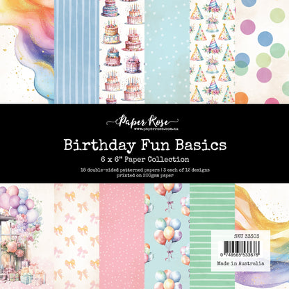 Collection de papiers 6x6 « L'essentiel pour un anniversaire amusant » 33303