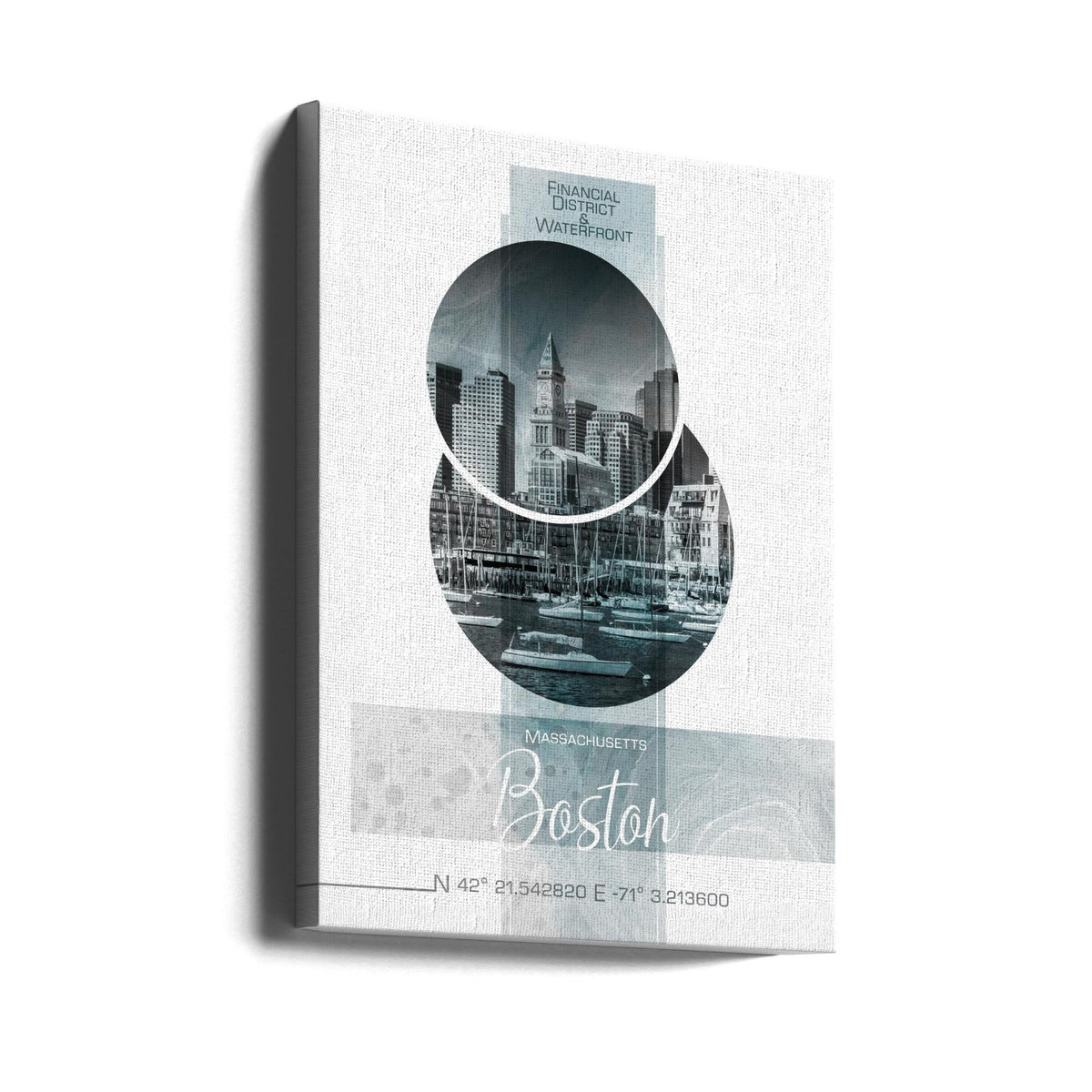 Art mural Affiche artistique BOSTON Front de mer | marbre turquoise