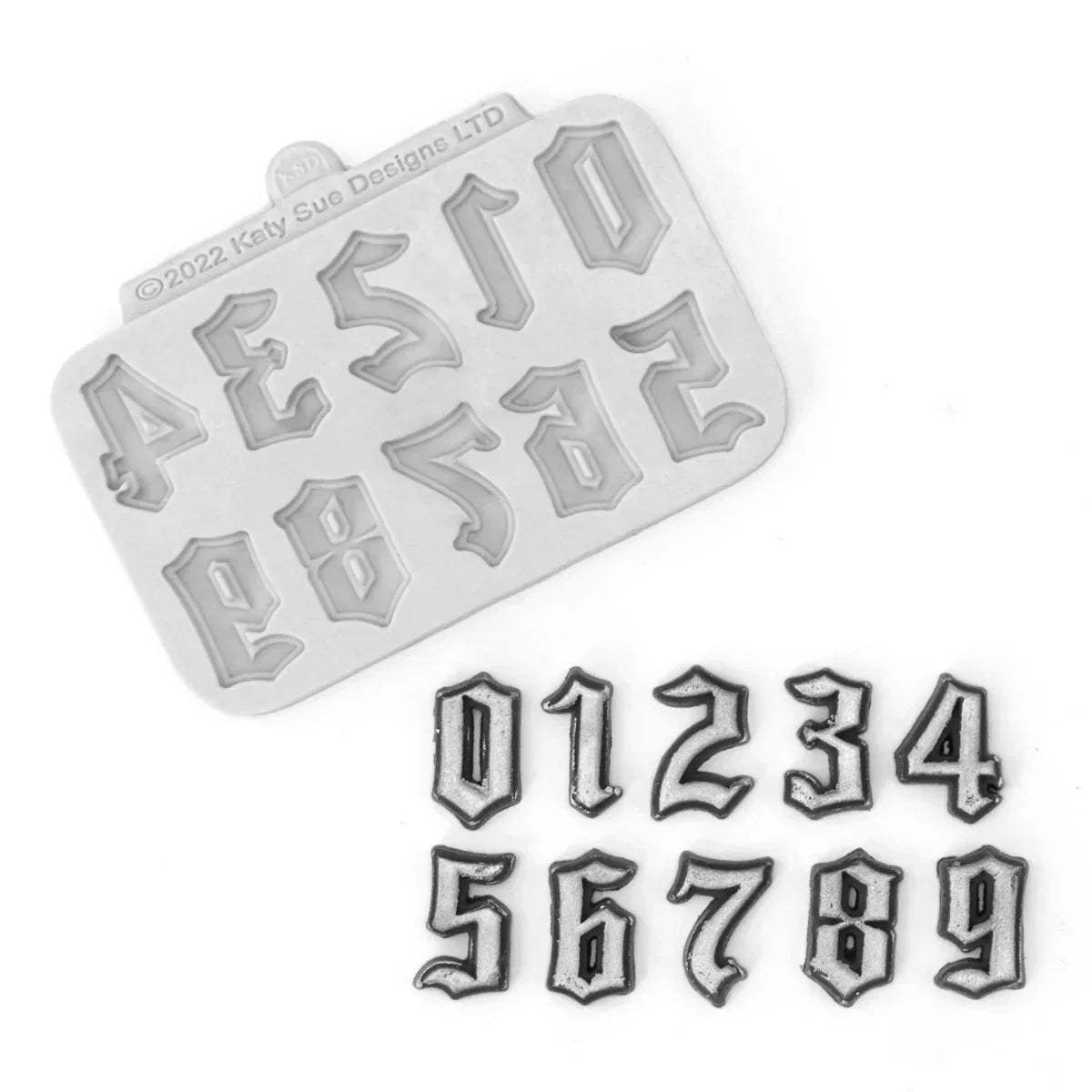 Moule en silicone chiffres police gothique