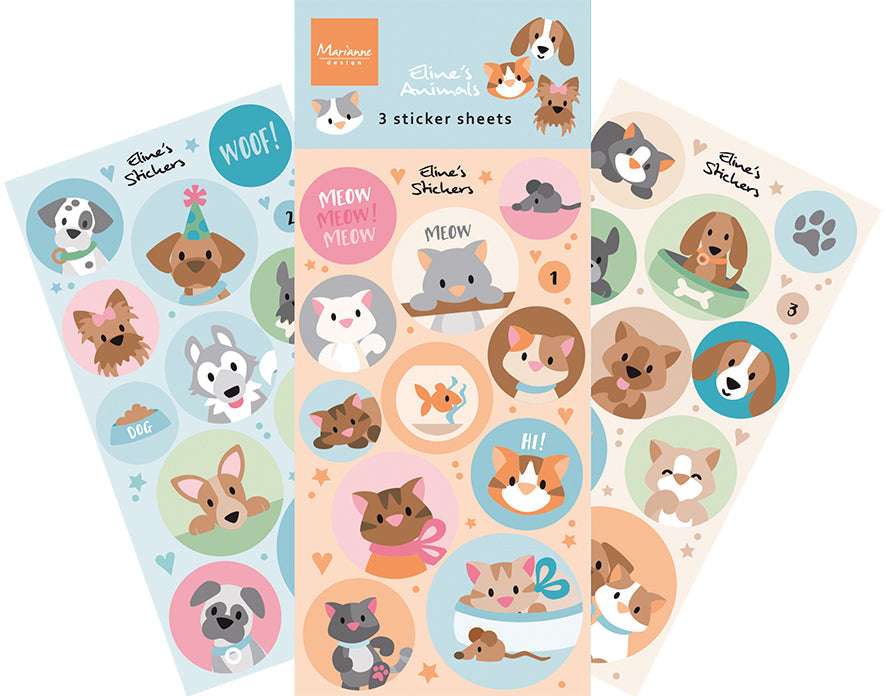 Marianne Design Stickers - Chats et chiens d'Eline