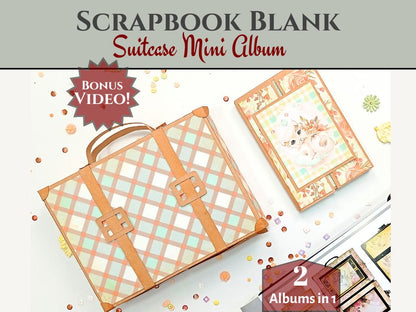 CrafTreat Scrapbook Blanks - Frame Accordion Suitcase - Black & Kraft Color