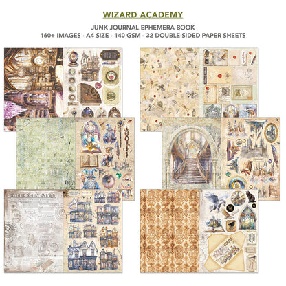 Livre de voyage et éphémères Wizard Academy A4 32 pièces