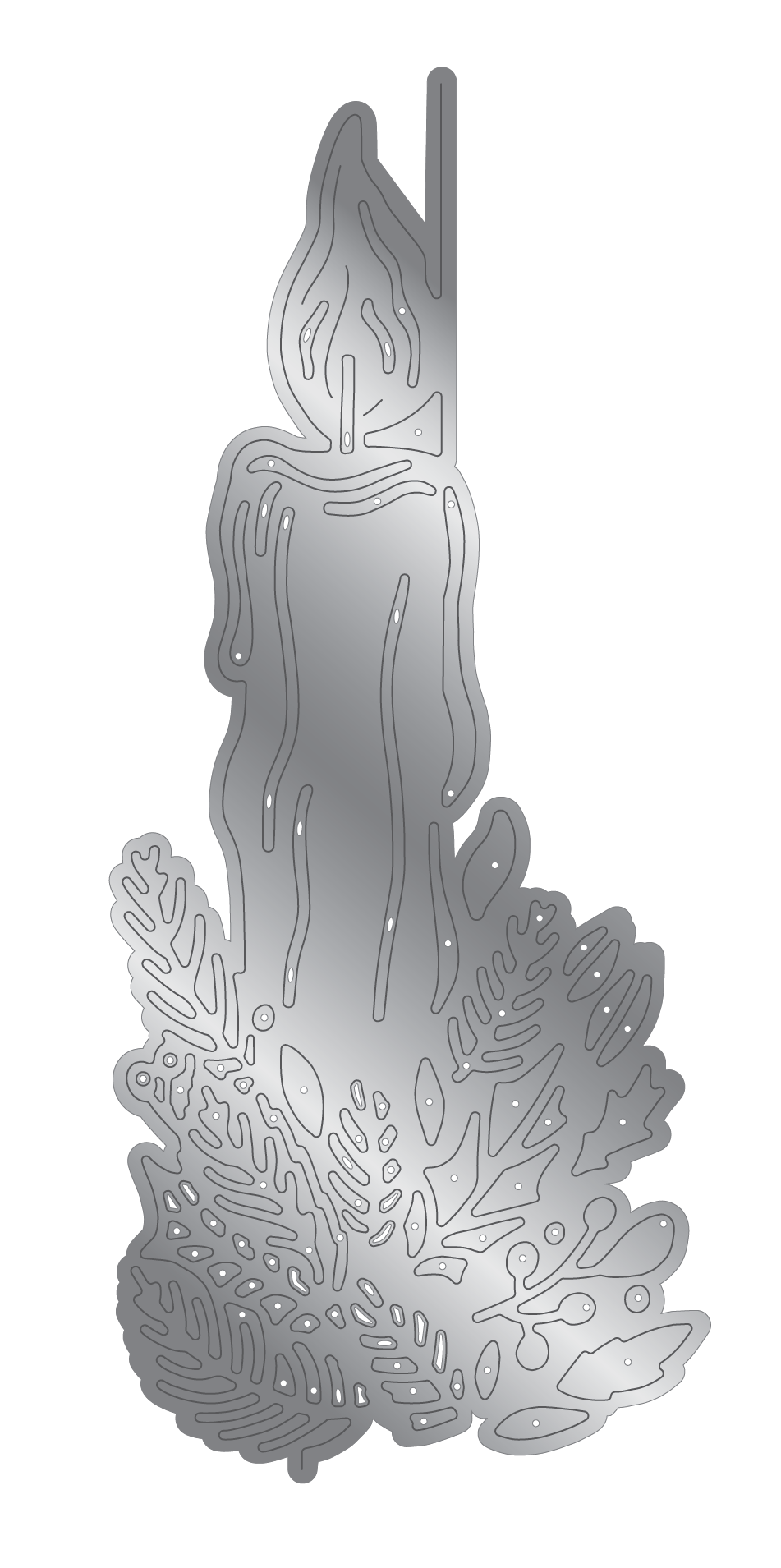 Matrices de découpe métalliques Noël aux chandelles - Bougie traditionnelle