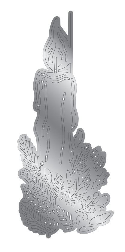 Matrices de découpe métalliques Noël aux chandelles - Bougie traditionnelle