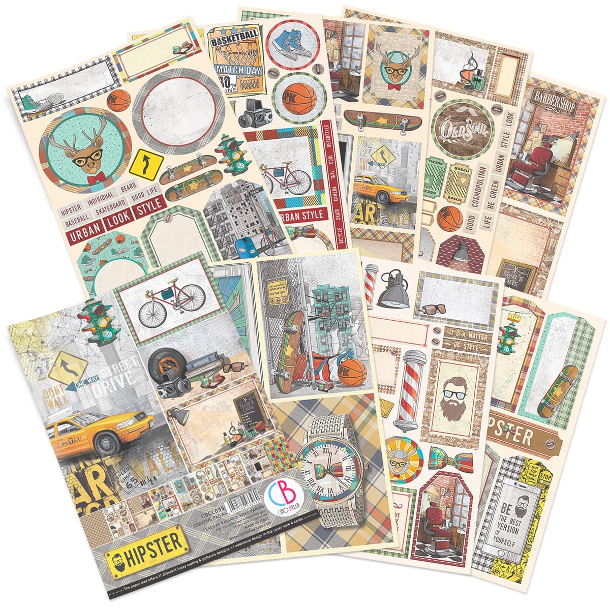 Bloc Créatif Bella Hipster Ciao A4 9 feuilles/paquet