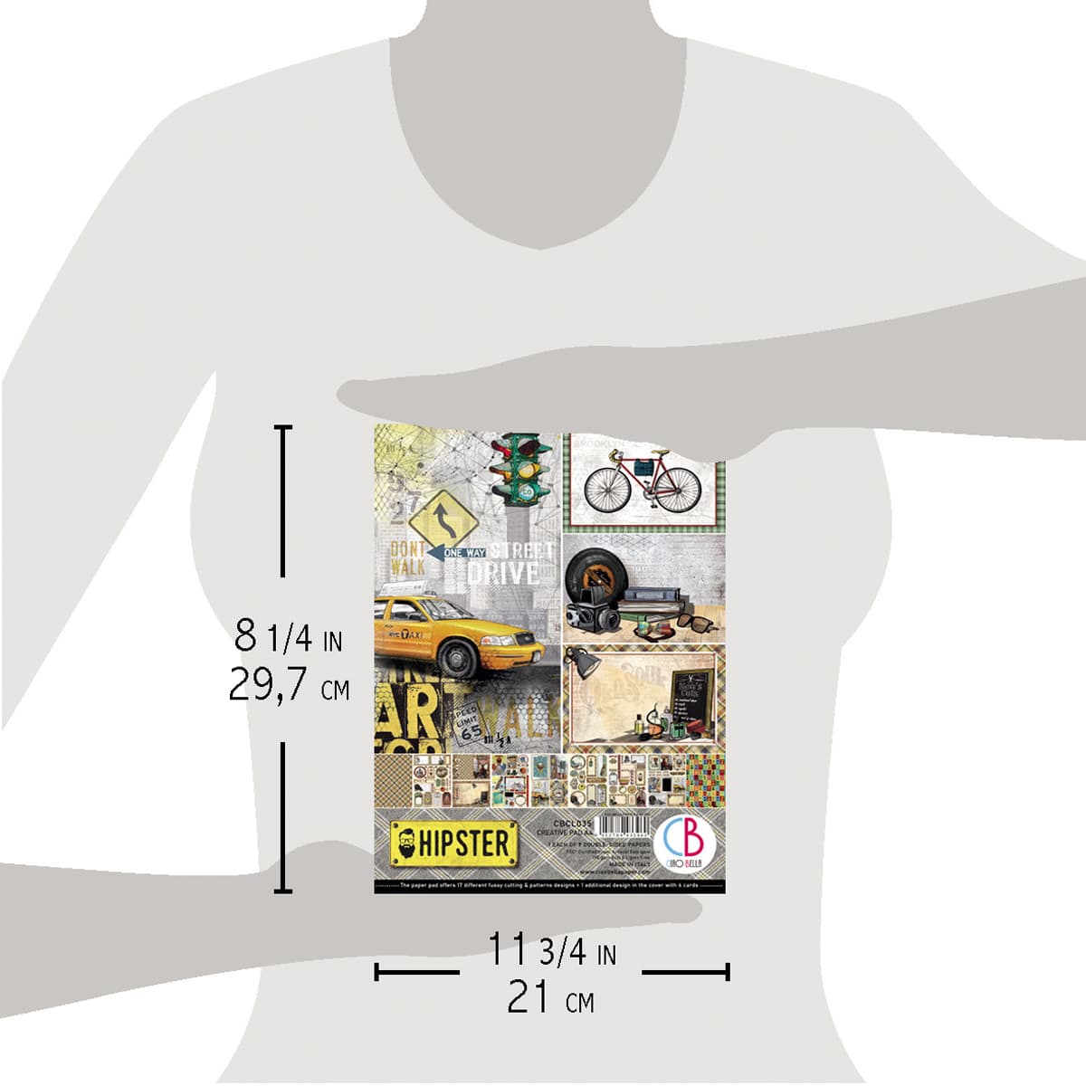 Bloc Créatif Bella Hipster Ciao A4 9 feuilles/paquet