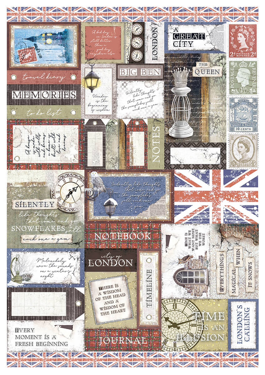 London's Calling Blocs Créatifs A4 9/Paquet + 1 feuille deluxe offerte