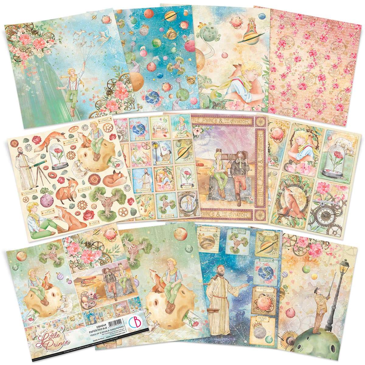 Ciao Bella Bloc de papiers Le Petit Prince 8"x8" 12/Paquet