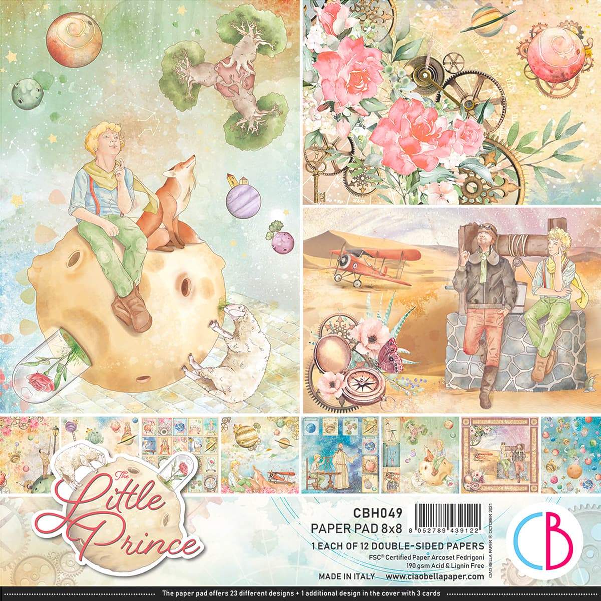 Ciao Bella Bloc de papiers Le Petit Prince 8"x8" 12/Paquet