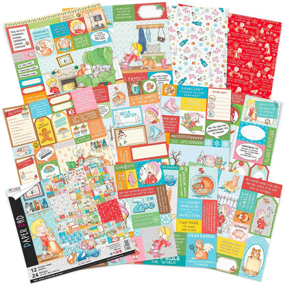 Bloc de papier Ciao Bella Zoe & Ziggy 12"x12" 12 feuilles/paquet