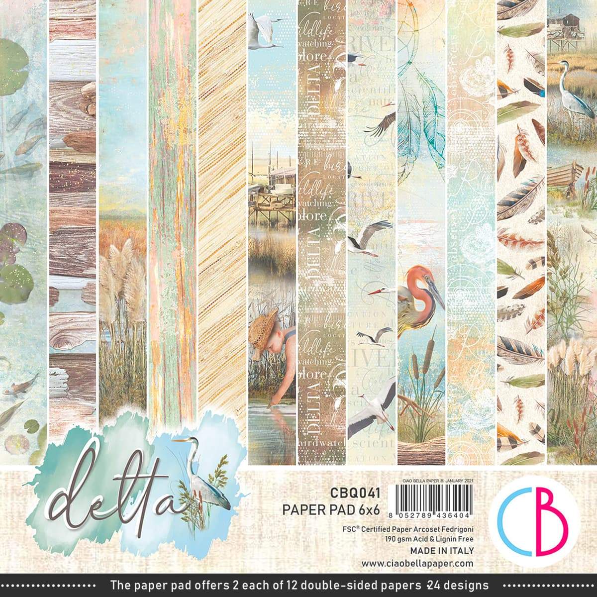 Ciao Bella Delta Paper Pad 15x15cm 24 feuilles/paquet