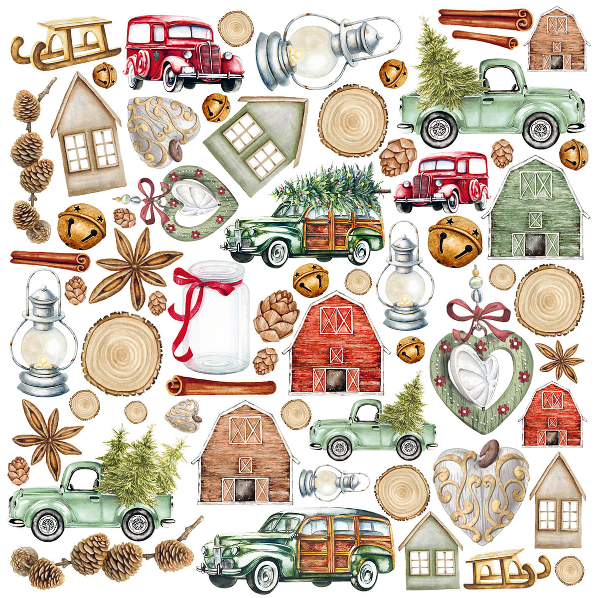 Bloc de papier Noël 15x15cm 24 feuilles/paquet