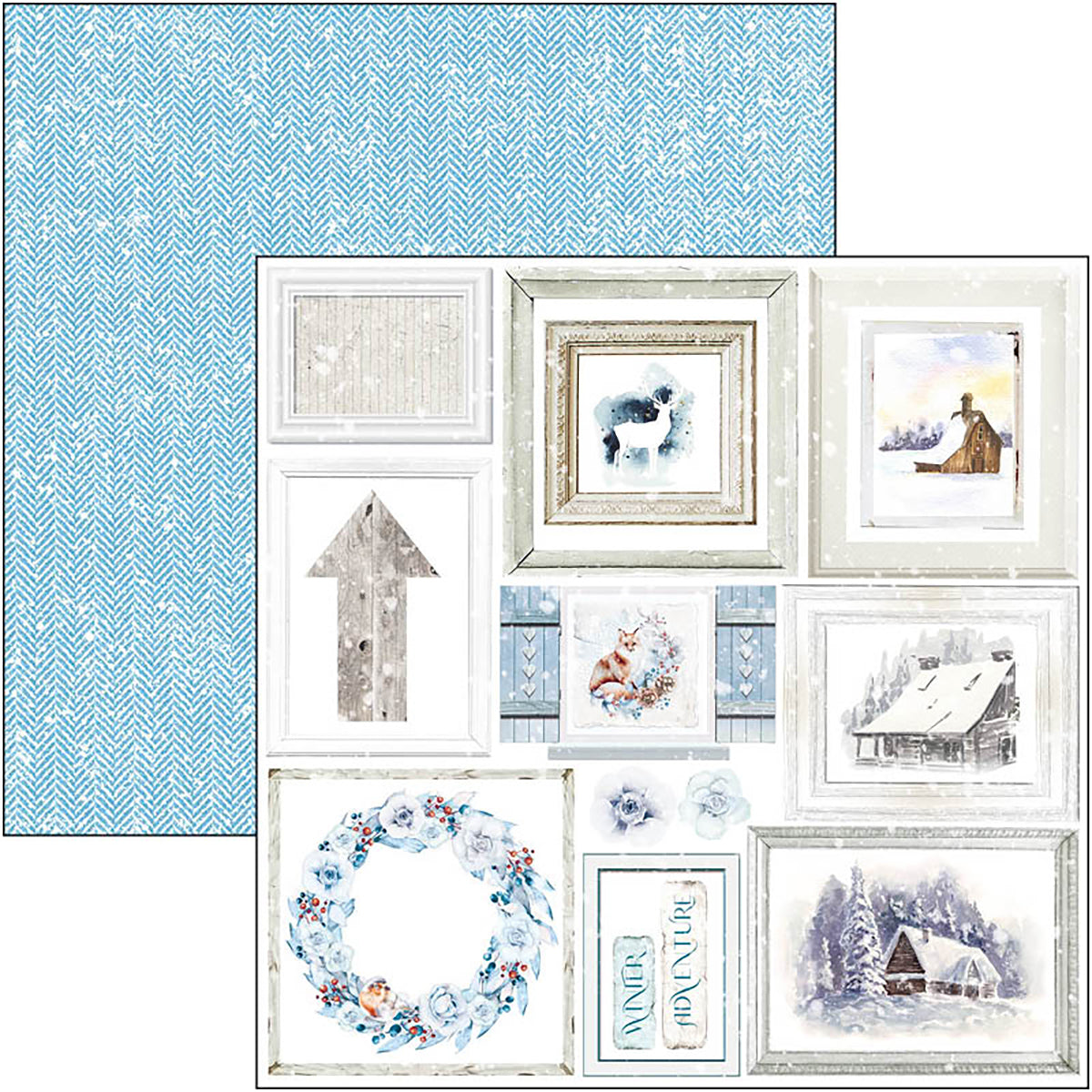 Ciao Bella Winter Journey Bloc de Papiers à Découper 15x15cm 24 Feuilles/Paquet