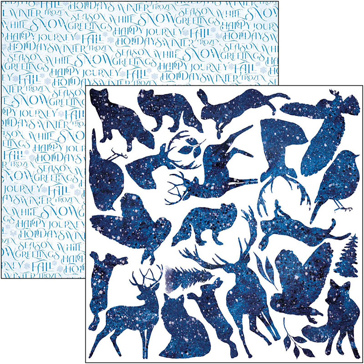 Ciao Bella Winter Journey Bloc de Papiers à Découper 15x15cm 24 Feuilles/Paquet