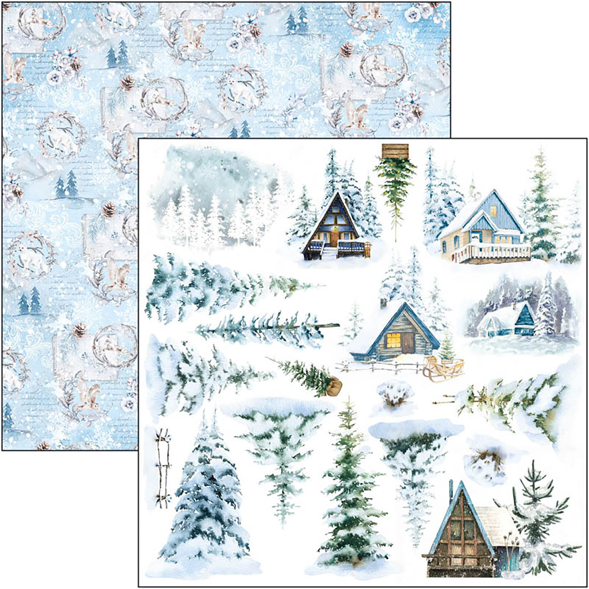 Ciao Bella Winter Journey Bloc de Papiers à Découper 15x15cm 24 Feuilles/Paquet