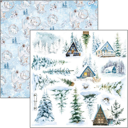 Ciao Bella Winter Journey Bloc de Papiers à Découper 15x15cm 24 Feuilles/Paquet