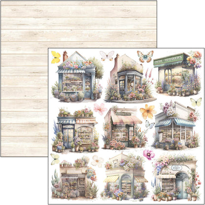 Bloc de découpes « Flower Shop » 15 x 15 cm 24 feuilles/paquet