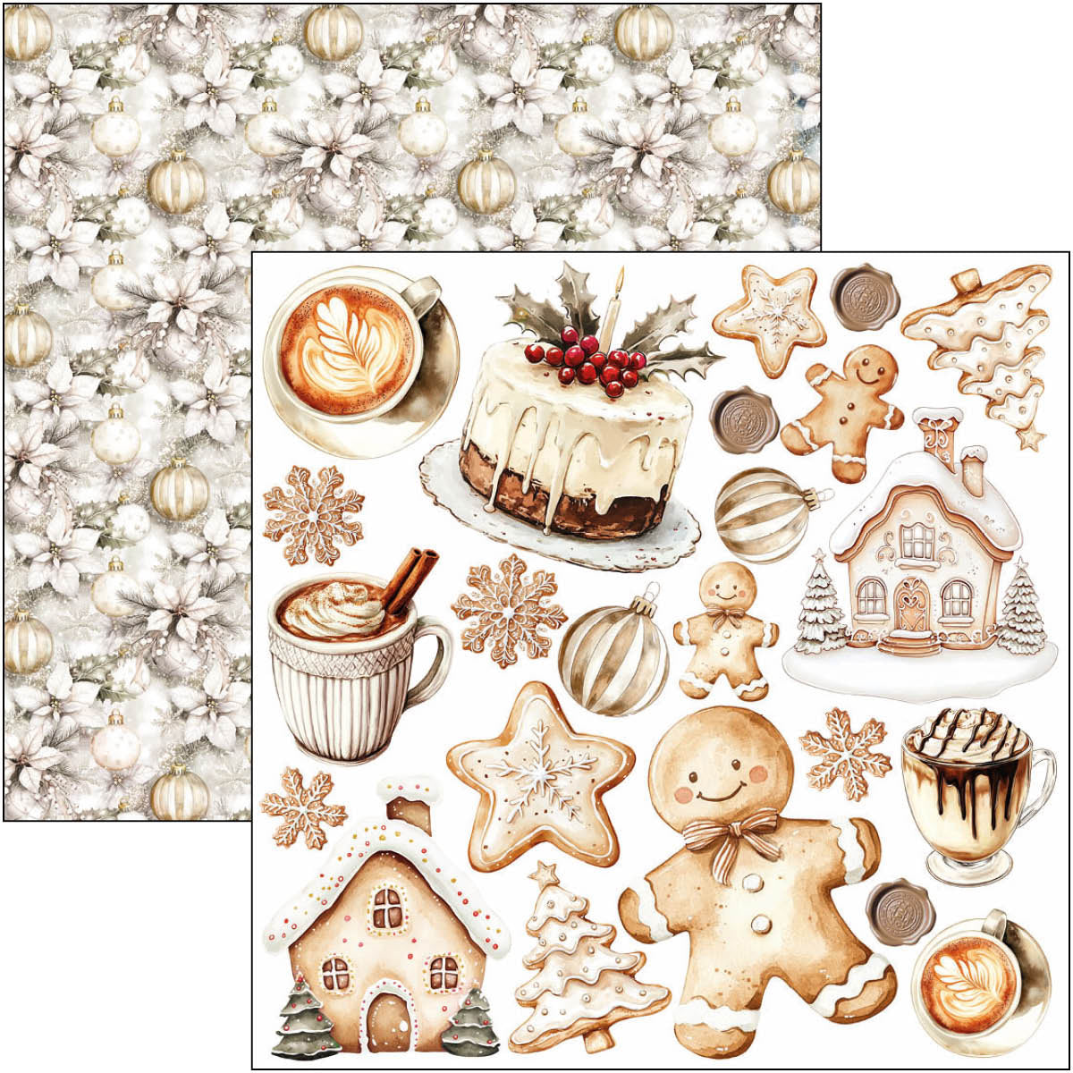 Bloc de découpes manuelles saison hiver 15,2x15,2 cm 24 feuilles/paquet