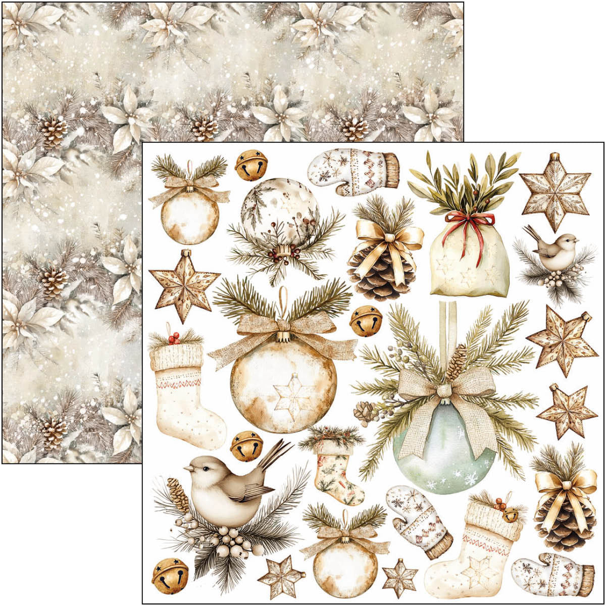 Bloc de découpes manuelles saison hiver 15,2x15,2 cm 24 feuilles/paquet