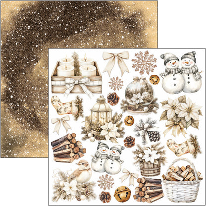 Bloc de découpes manuelles saison hiver 15,2x15,2 cm 24 feuilles/paquet