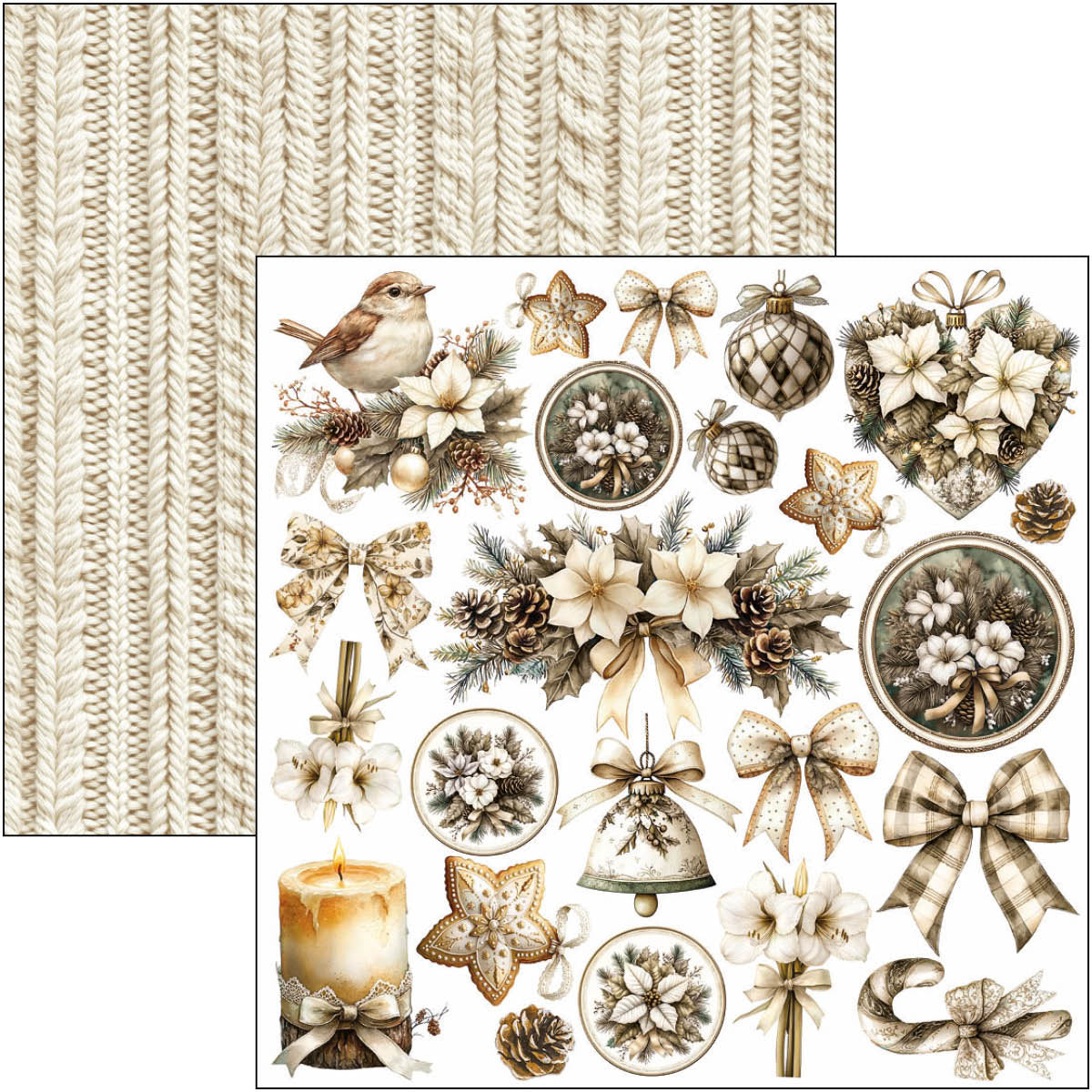 Bloc de découpes manuelles saison hiver 15,2x15,2 cm 24 feuilles/paquet