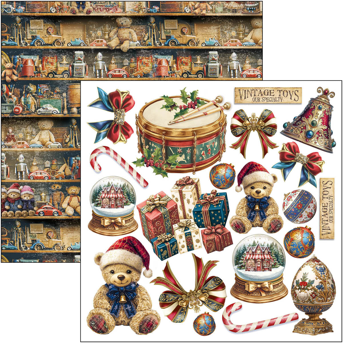 Bloc de papiers à découper Toy Shop 15x15cm 24 feuilles/paquet