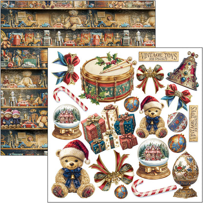 Bloc de papiers à découper Toy Shop 15x15cm 24 feuilles/paquet