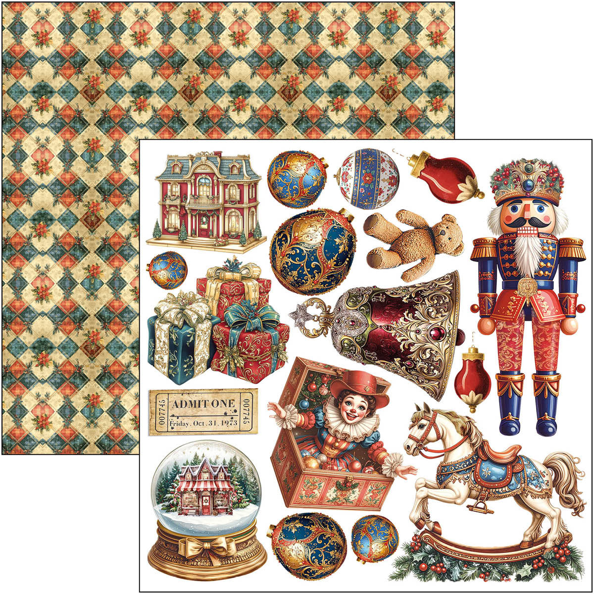 Bloc de papiers à découper Toy Shop 15x15cm 24 feuilles/paquet