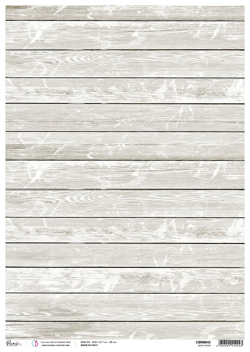 Papier de Riz A3 Piuma Blanc Bois - 3 Feuilles