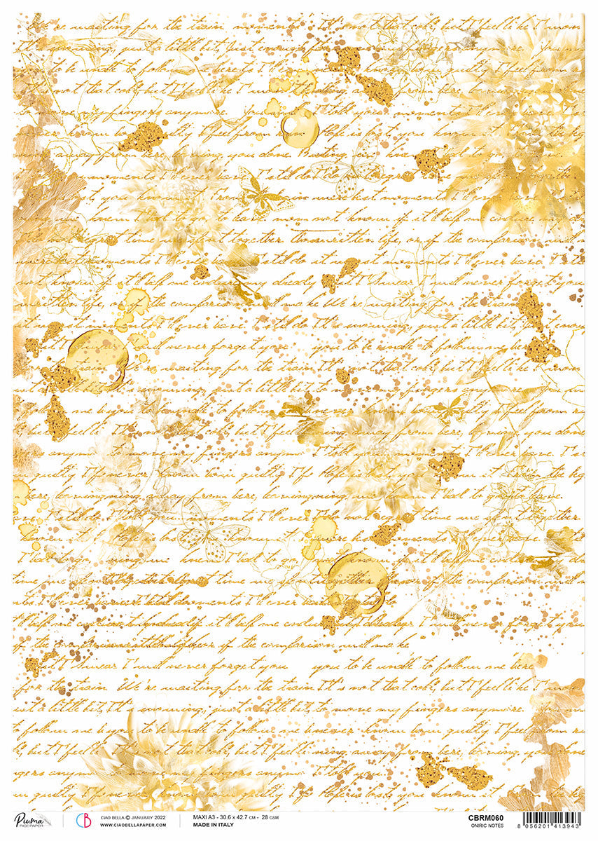 Papier de riz A3 Piuma Notes oniriques - 3 feuilles