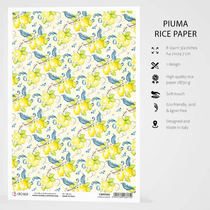Ciao Bella Papier de Riz A4 Citrons de Sicile