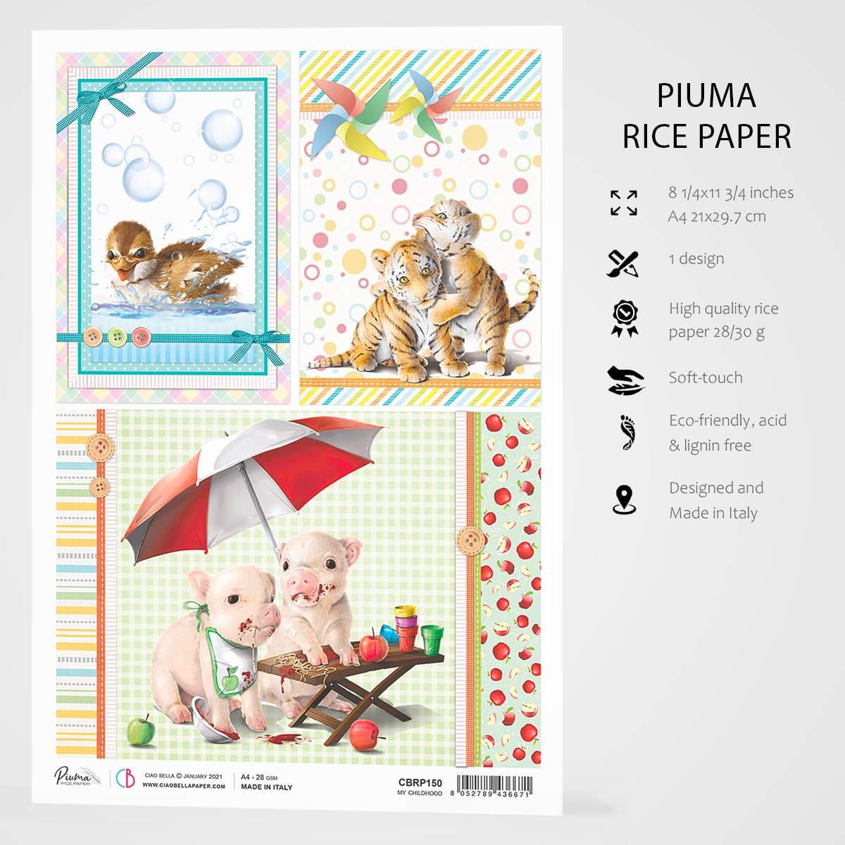 Ciao Bella Papier de Riz A4 Ma Première Année