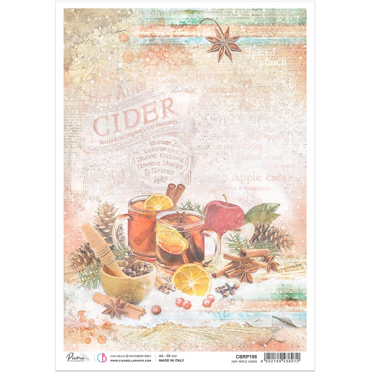 Ciao Bella Papier de Riz A4 Cidre de Pomme Chaud