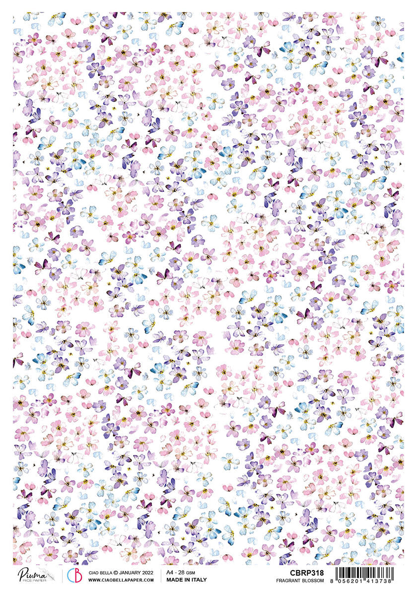 Ciao Bella Papier de Riz A4 Plume Fleur Parfumée - 5 Feuilles