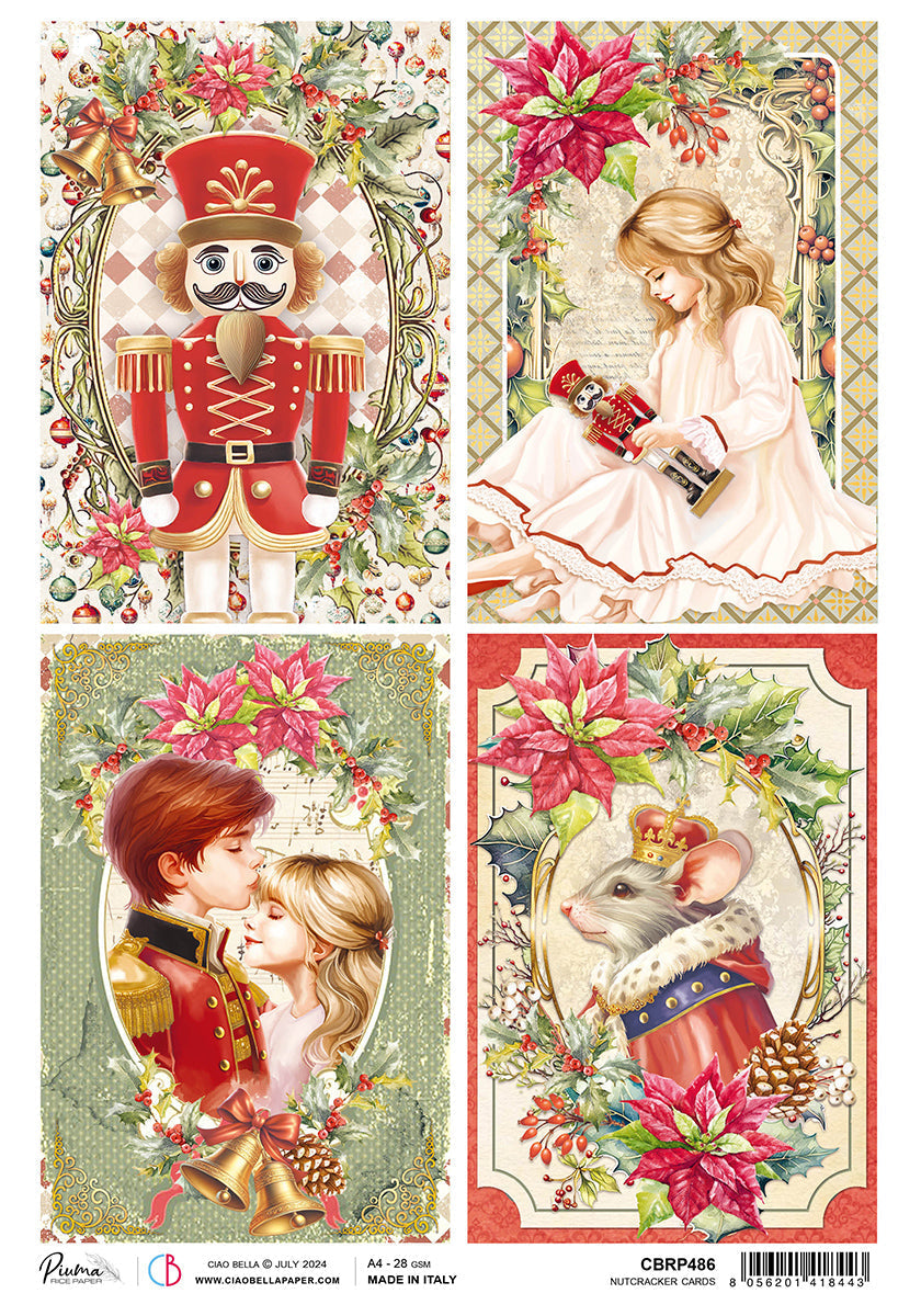 Cartes Casse-Noisette en Papier de Riz A4 - 5 Feuilles
