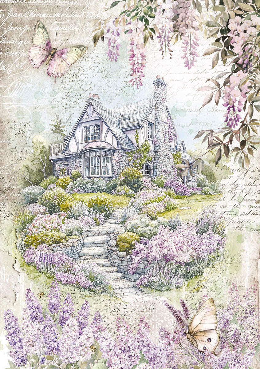 Papier de riz A5 MIXTE 8/Paquet Jardin Secret