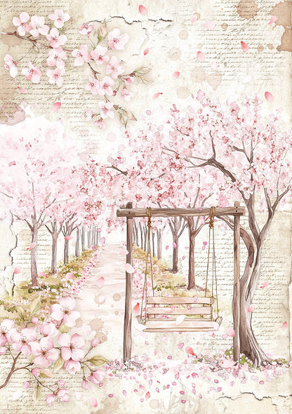 Papier de riz A5 MIXTE 8/Paquet Jardin Secret