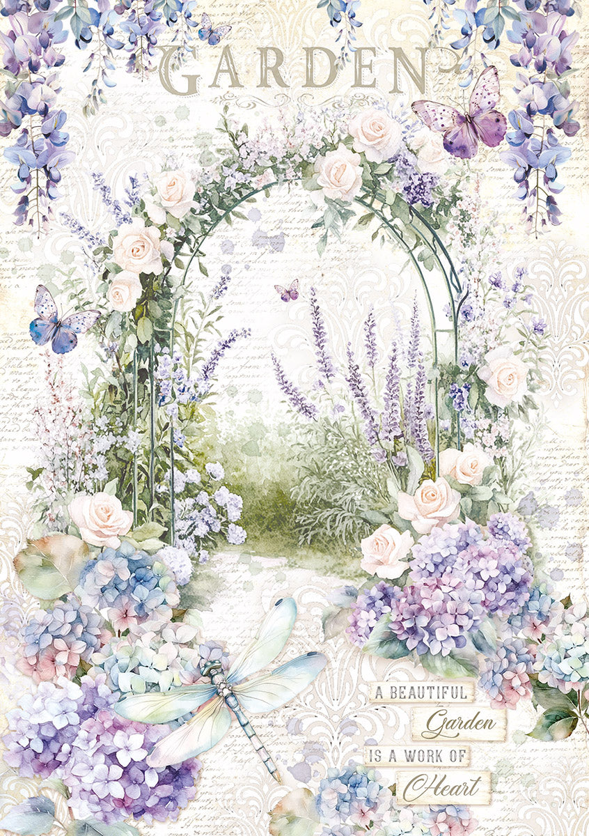 Papier de riz A5 MIXTE 8/Paquet Jardin Secret