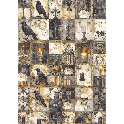 Papier de riz A5 ASSORTI 8 feuilles/paquet Dark Academia