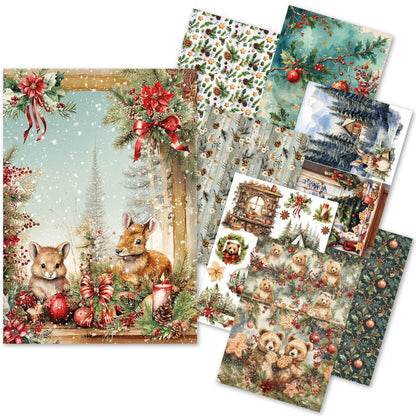 Rice Paper A5 MIXED 8/Pkg Hot Cocoa & Holly