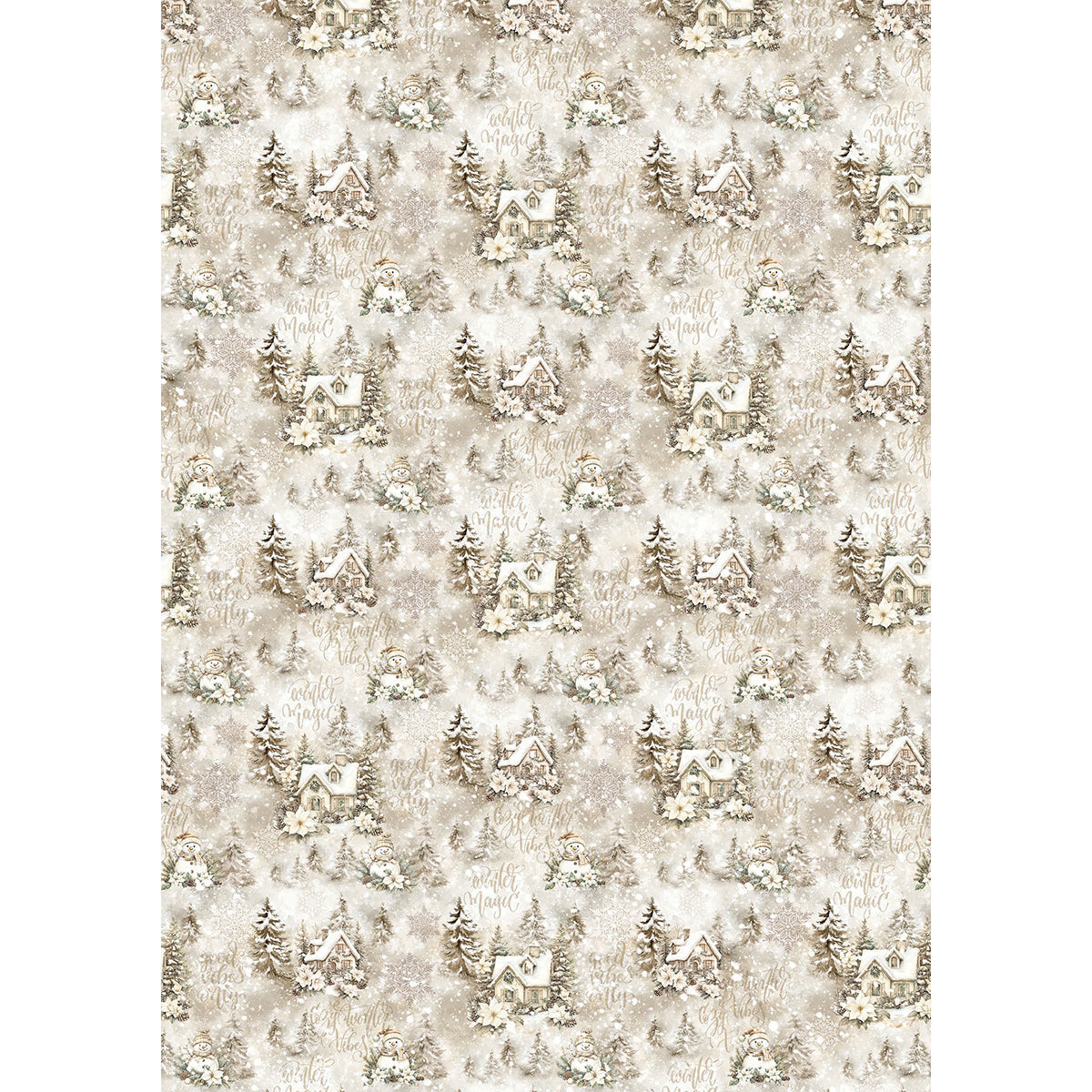 Papier de riz A5 ASSORTI 8 feuilles/paquet Saison d'hiver