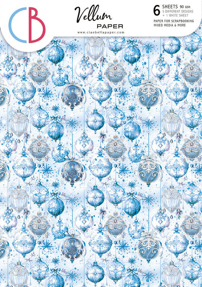 Élégance Vélin Motifs Papier Bleu A4 6/Paq