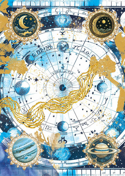 Vellum Celestial Paper Patterns A4 6/Pkg