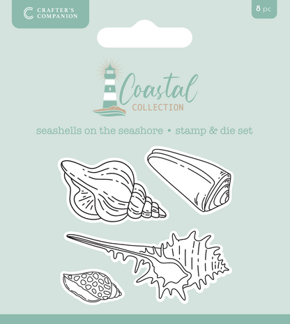 Crafter’s Companion Collection Littoral Tampon & Matrice – Coquillages sur la Côte