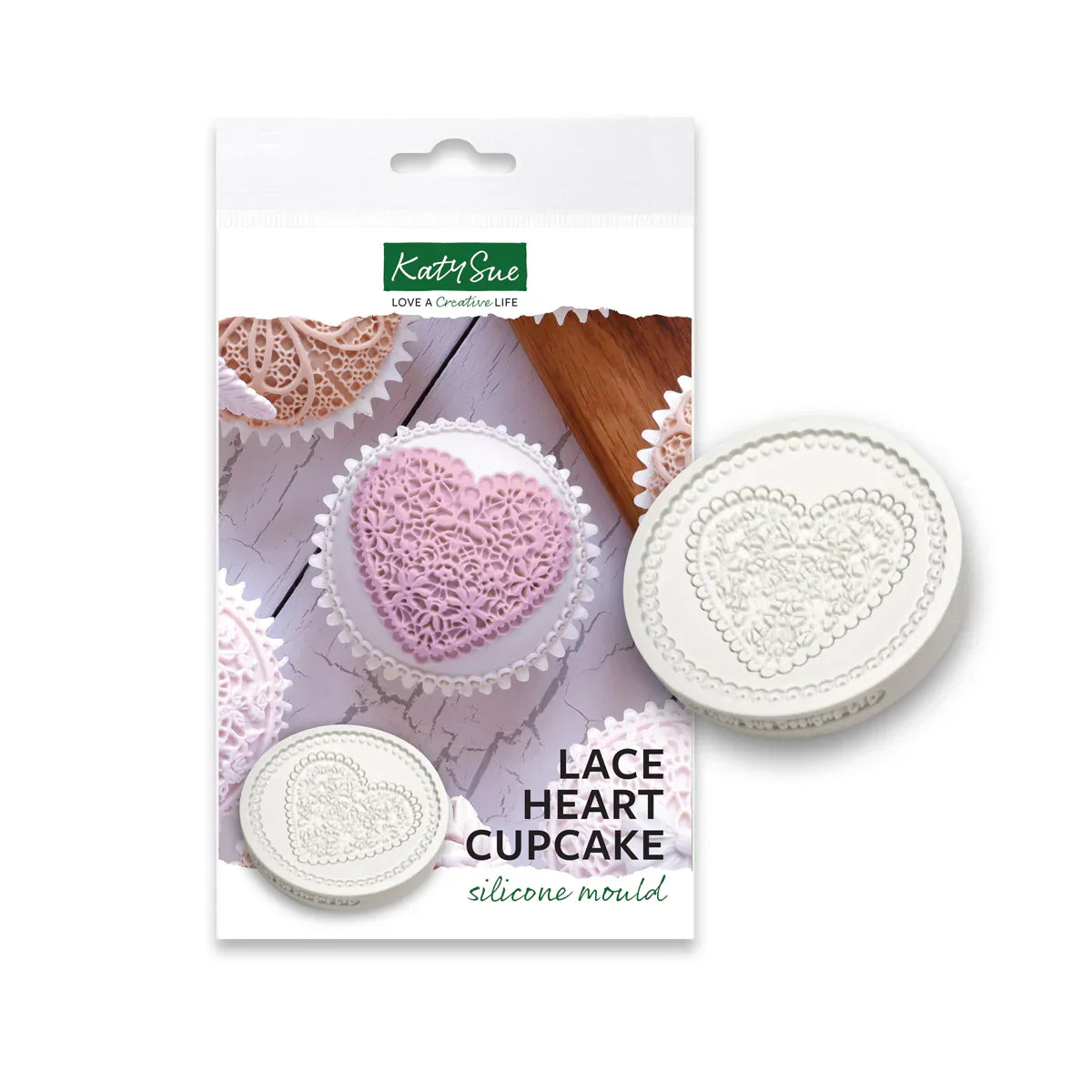 Moule à cupcake en silicone Cœur de dentelle