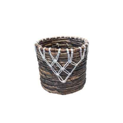 Banana Leaf & Macrame Apex Planter Basket